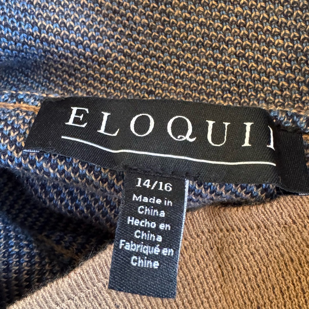 Eloquii Plaid Turtleneck Sweater - Tan and Blue - Picture 6 of 6